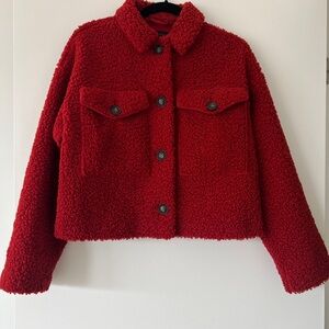 Women's Red Sherpa Jacket